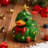Christmas Duck Figurine Gingerbread Christmas Tree Duck Ornament Desktop Candy Cane Duck Statue for Festive Decoration Xmas Party Stocking Fillers