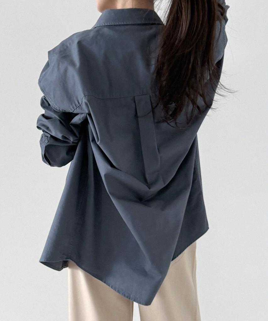 ORIGINALDAY Vintage Oversized Pigment Washed Shirt Blue