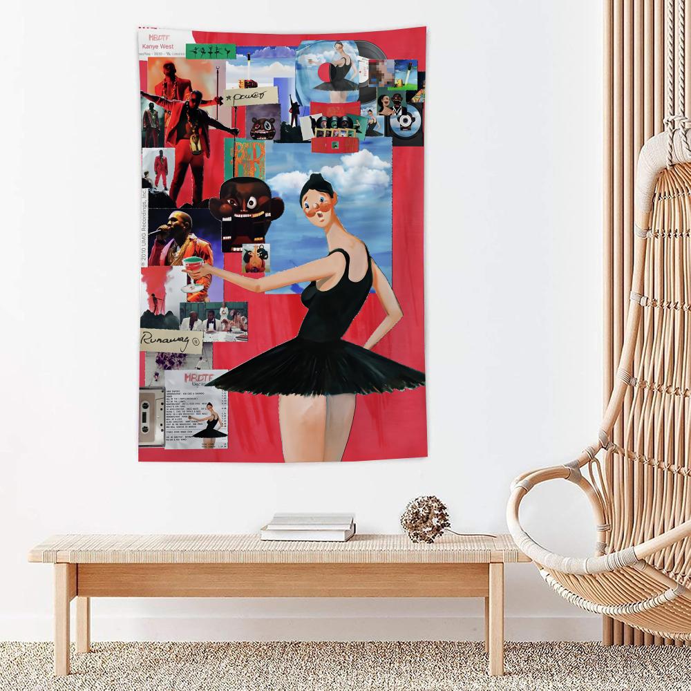Album Rapper KKanye West Tapestry Microfiber Wall Hanging For Bedroom Living Room Decor Outdoor Festival Garden Bar Background