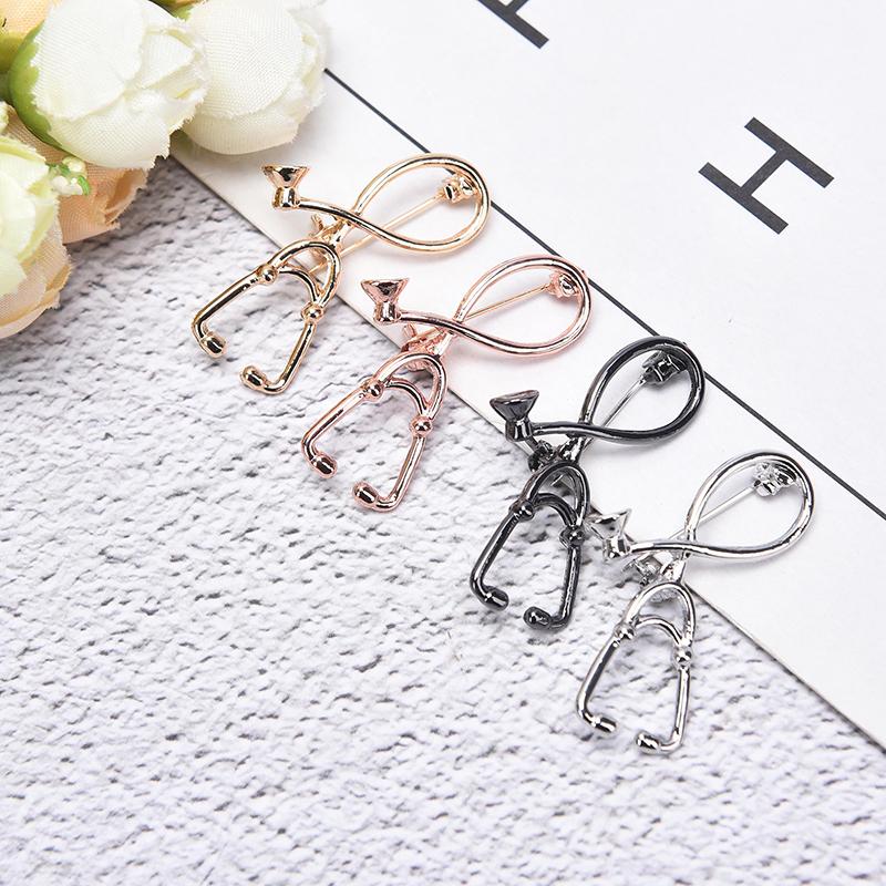 Fashion Trend Brooch Doctor Nurse'S Stethoscope Brooch Medical Jewelry Pin