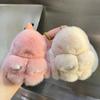 Korean Cute Rex Rabbit Hair Doll Bunny Car Keychain Pendant Mini Bag Plush Dead Pendant Rabbit