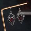 Women's Vintage Peacock Red Fire Labradorite Earrings