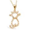 [J9541] - Gold Plated Pendant 'Chat Sublime' Golden White - 18x12 Mm