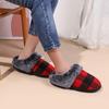 Faux Fur Thicken Plush Winter Slippers Women Closed Toe Non-Slip Warm Cotton Slides Woman Light Flat Heel Fur Slippers Female