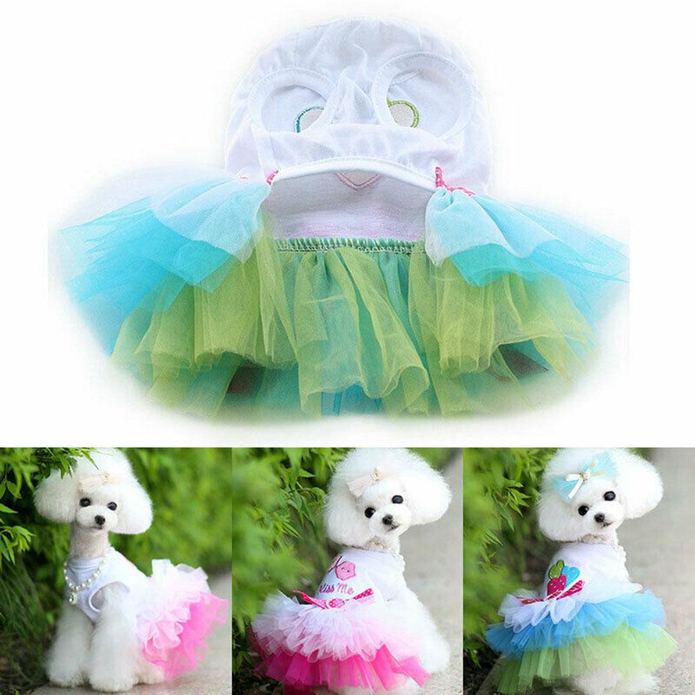 Lips & Love Heart Print Pet Clothes Princess Dress Cotton Lace Tutu Skirt Small Dog Cat Dress