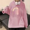 Vintage Plush Thick Hooded Sweater: Women's Long-Sleeve Autumn/Winter Top
