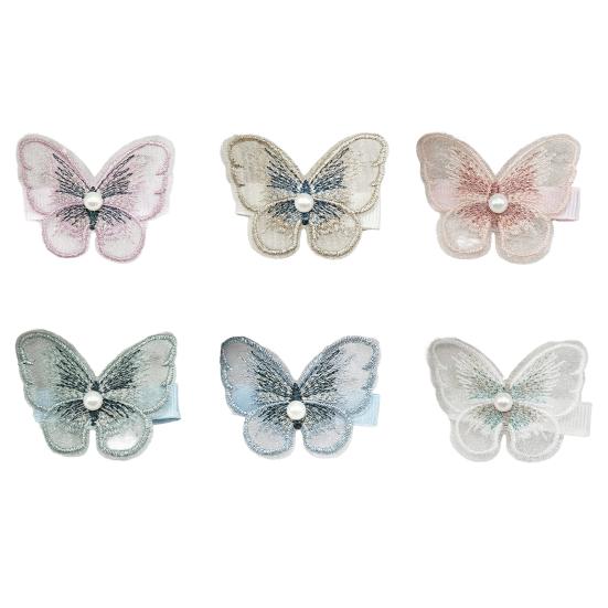 5 шт. женские заколки для волос 3D сетчатая пряжа бабочка декор легкие тканевые заколки для волос аксессуары для украшения волос