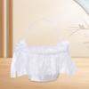 Wedding Flower Basket Petal Lightweight Decorated with Lace Elegant Bridesmaid