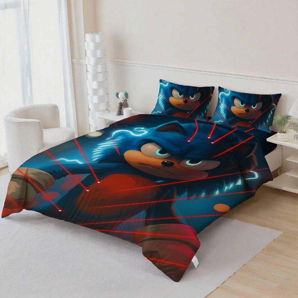 Cute hedgehogs Boy Bedding Set Digital Cartoon hedgehogs Duvet Cover Comforter Bed Youth Kids Girl Boys Gift