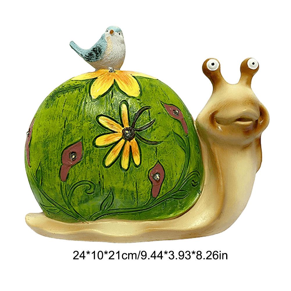 Статуэтка улитки на солнечной батарее, украшения, статуя животного из смолы, водонепроницаемая забавная улитка, декор для дома, двора, патио