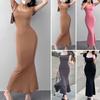Ayollar Maksi Ko'ylagi Kvadrat Bo'yin Qisqa Yengli Bir Rangli Slim Fit Elastik Baliq Dumi Hem Qoplamali Yumshoq Nafas Oladigan Ayollar Kundalik Kechki Ko'ylagi
