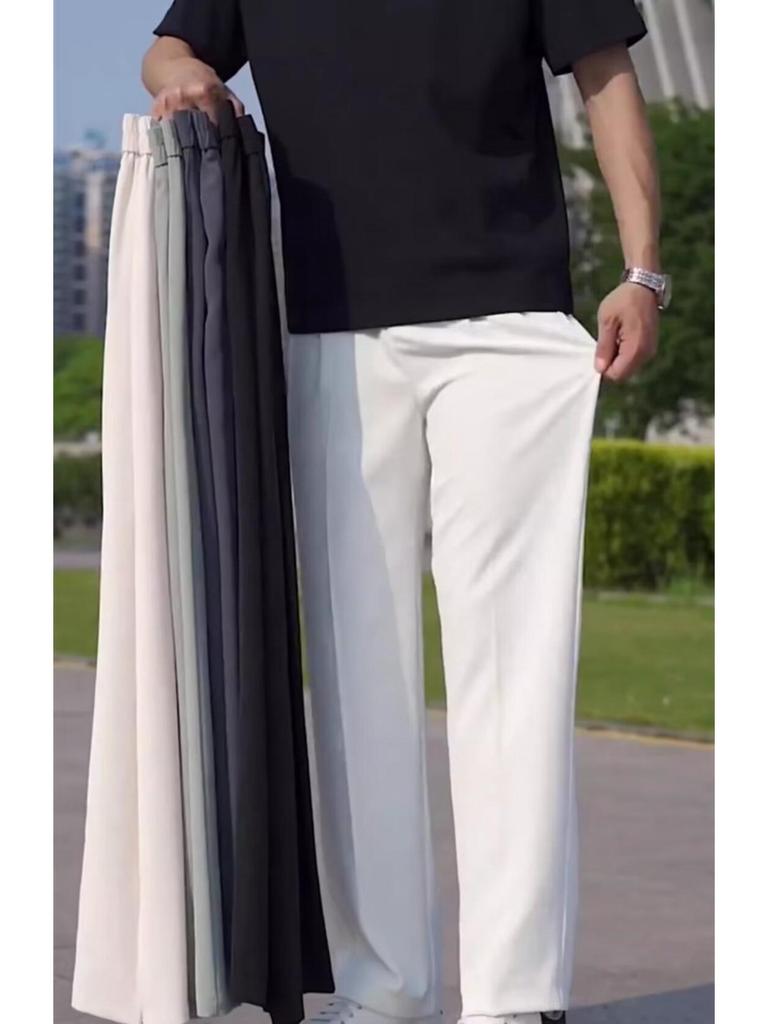 Мужские модные брюки-костюм хай-стрит длиной девять точек - Большой размер, Прямой крой