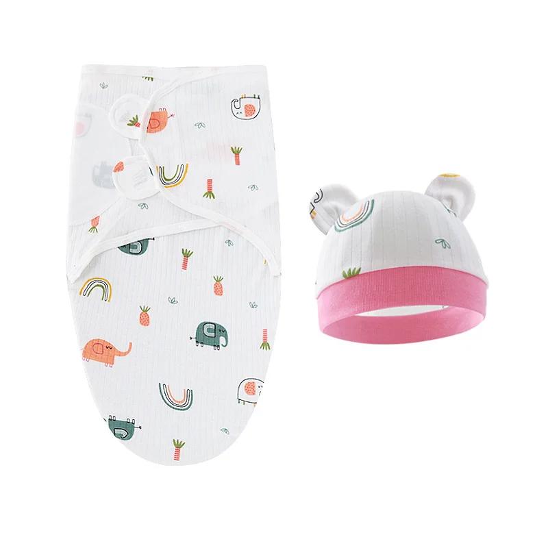100% хлопок детское пеленальное одеяло пеленка детская шапочка набор для младенца регулируемая пеленка для новорожденных детские пеленки для детей от 0 до 6 месяцев