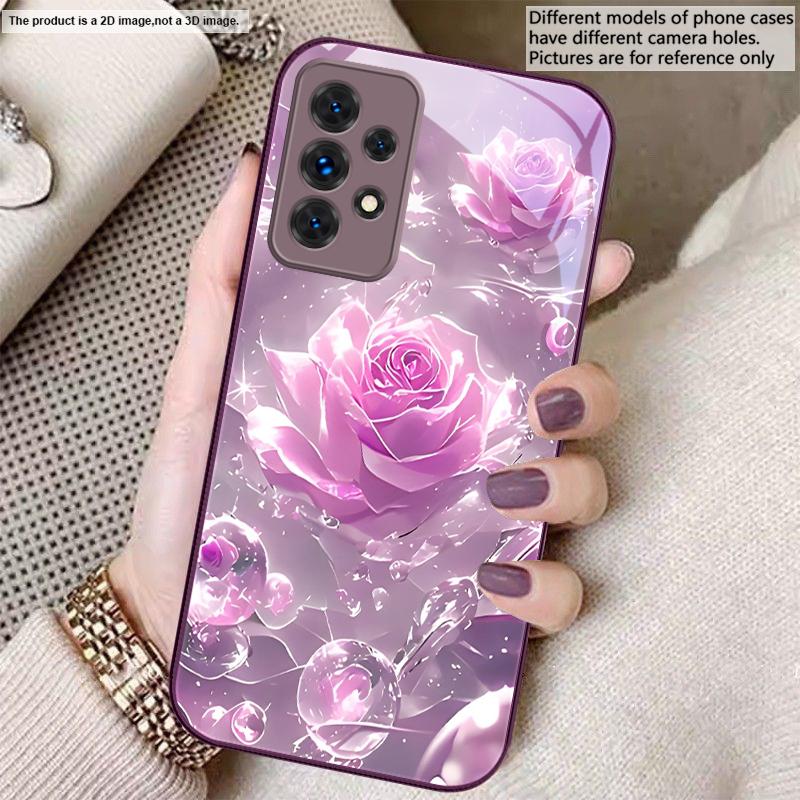 Розы цвета ледяного кристалла Для Samsung A20 30 22 23 24 25 26 31 32 33 34 35 42 50 51 52 53 54 55 56 70 71 72 73 стеклянный чехол для телефона