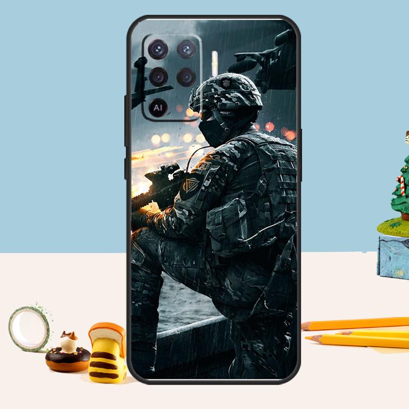 Чехол для солдат спецназа Армии для Oppo A5 A6 Pro A15 A16 A76 A96 A17 A57 A98 A58 A78 A18 A38 A54 A74 A94 A40 A60 A80