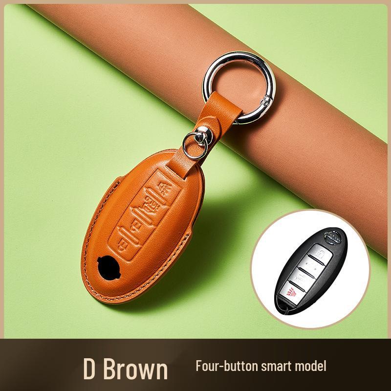 Ключница из коровьей кожи растительного дубления для ключа от автомобиля New Sylphy Murano, ручная работа, дизайн с пряжкой для мужчин