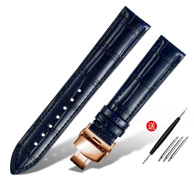 Браслет из натуральной кожи 16 мм, 18 мм, 20 мм, 22 мм, ремешок для часов ro-lex tissot, бамбуковый синий зеленый ремешок для наручных часов