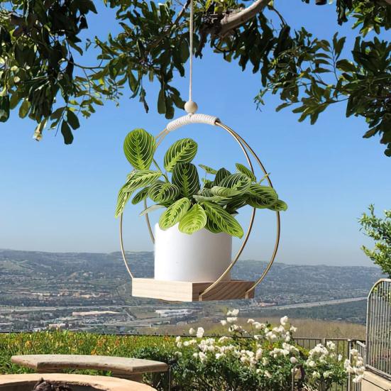 Вешалка для растений с гладкими краями, декоративная широко используемая привлекательная подвесная подставка для растений, стеллаж для хранения цветочного горшка, бытовые принадлежности