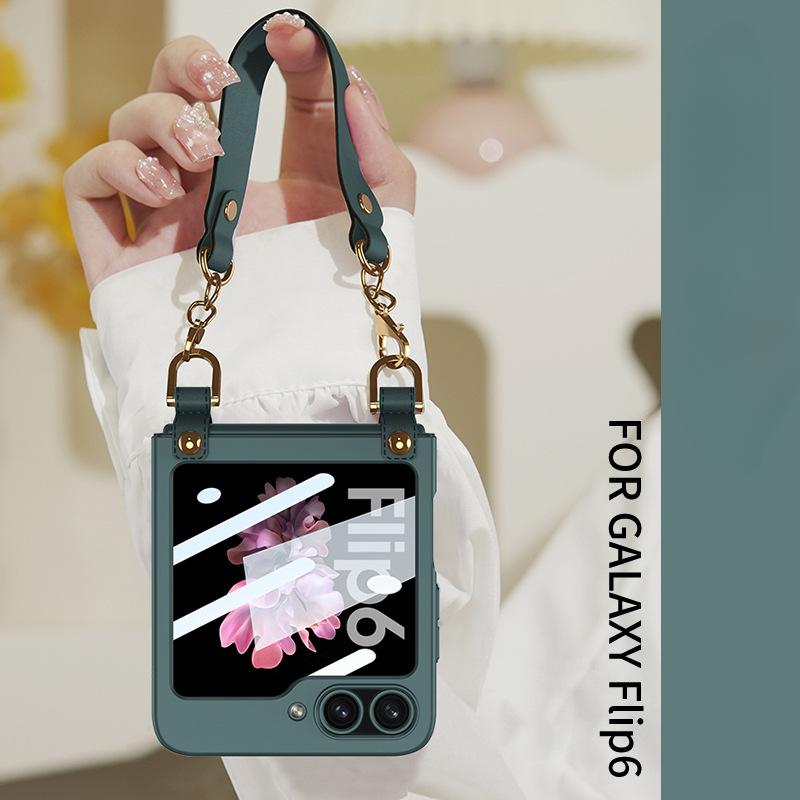 Чехол-цепочка на запястье для Samsung Galaxy Z Flip 6 5 4 3 Flip6 Flip5 Flip4 Flip3 5G, пластиковый жесткий чехол
