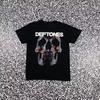 Винтажная черная хлопковая футболка Deftones с коротким рукавом и принтом черепа, унисекс, все размеры, JJ18