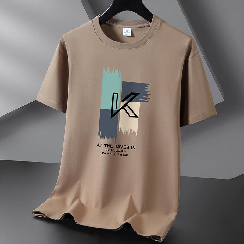 KK 10 Colors Pure Cotton Men T-shirt Round Neck Short Sleeve Loose Mans Tee Shirt S-6XL