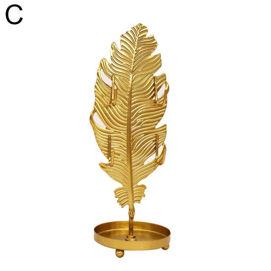 Leaf Shape Iron Jewelry Display Rack Stand Earrings Necklace Bracelet Organizer