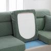 1Pc Solid Color Jacquard Sofa Seat Cushion Cover Polar Fleece Elastic Sofa Cover For Living Room Chair Cover Furniture Protector