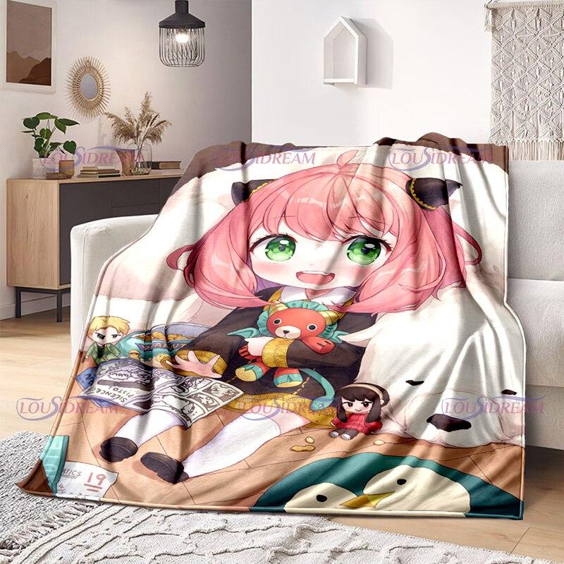 Аниме SPY×FAMILY модное фланелевое фланелевое одеяло для девочек Аня Kawaii Waku подарок для детей и взрослых диван домашний Bedspesd