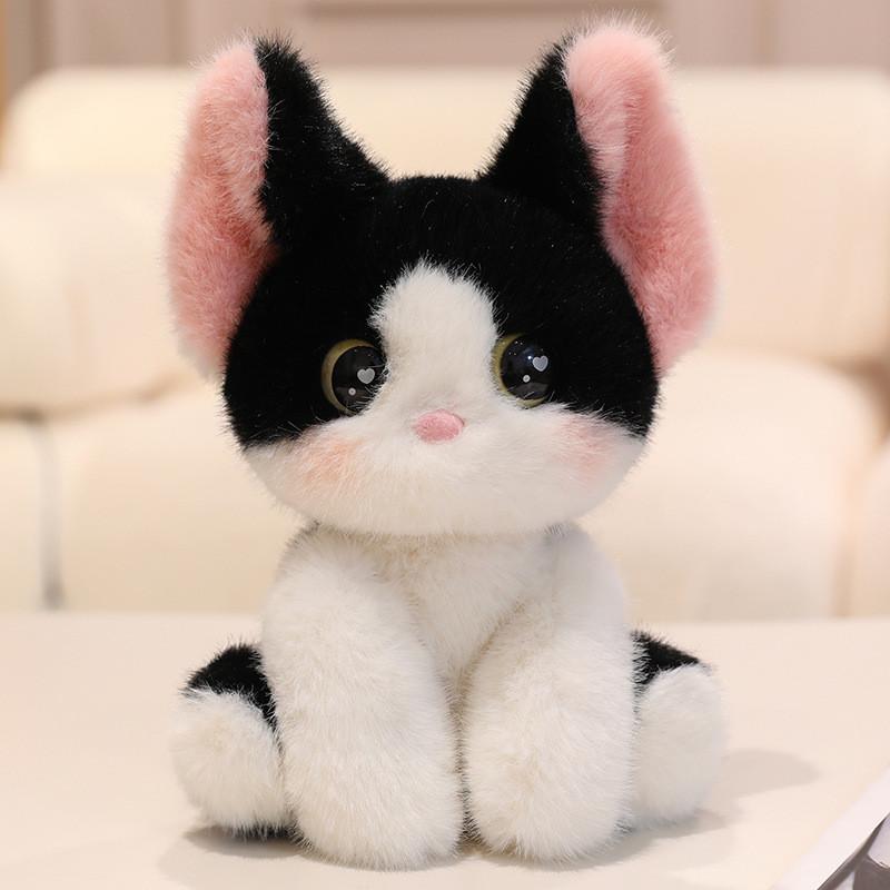 Cute And Soft Stuffed Cat Plush Soft Short Fur Desk Decoration For Home Office