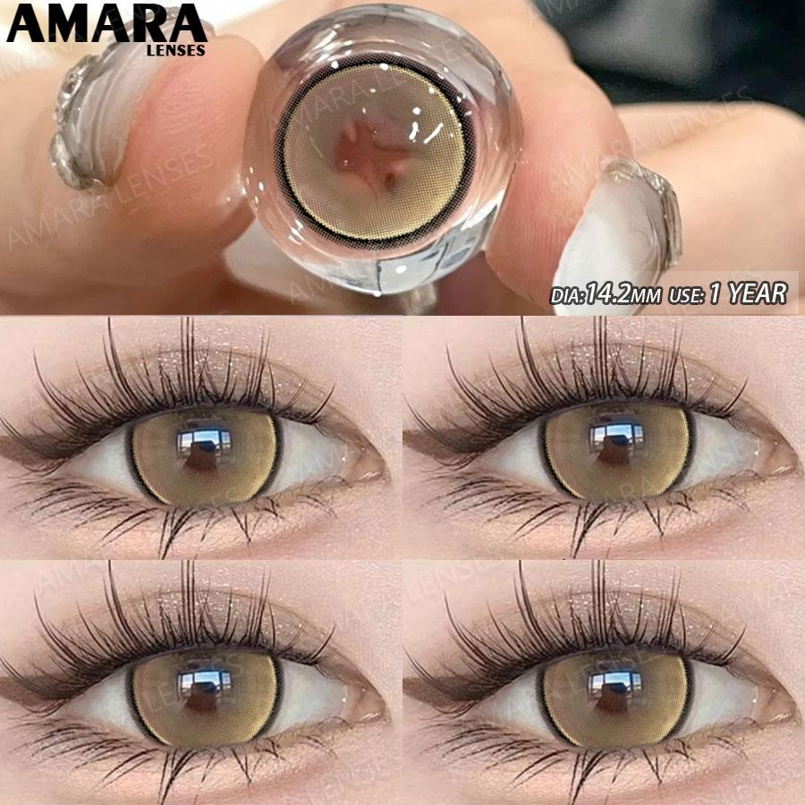 AMARA Colored Contacts Lenses Brown Lenses Purple Lens Natural Look Cosmetics Colored Pupils Eyes Color Lens Soft High Quality