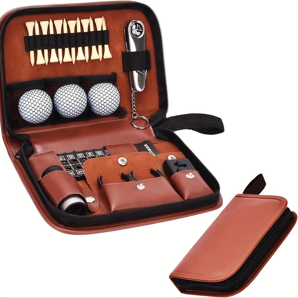 Golf Accessory Pouch Golf Gifts for Men and Women, Golf Accessories Set Can Store Golf Balls, Rangefinder, Golf Tees, Brush, Scorer, Golf Ball Clamp