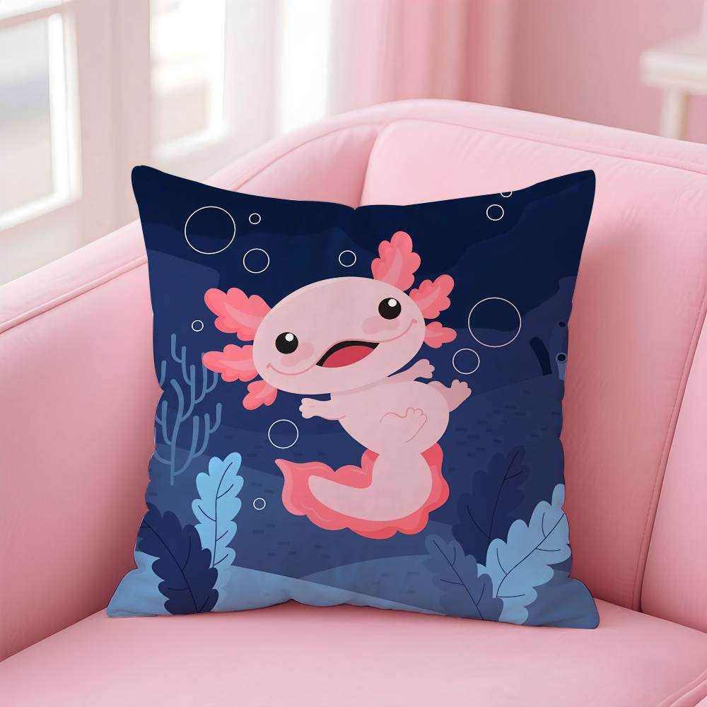 Cute Axolotl Pillow Case pattern printing pillowcase living room sofa cushion cover bedroom room decor