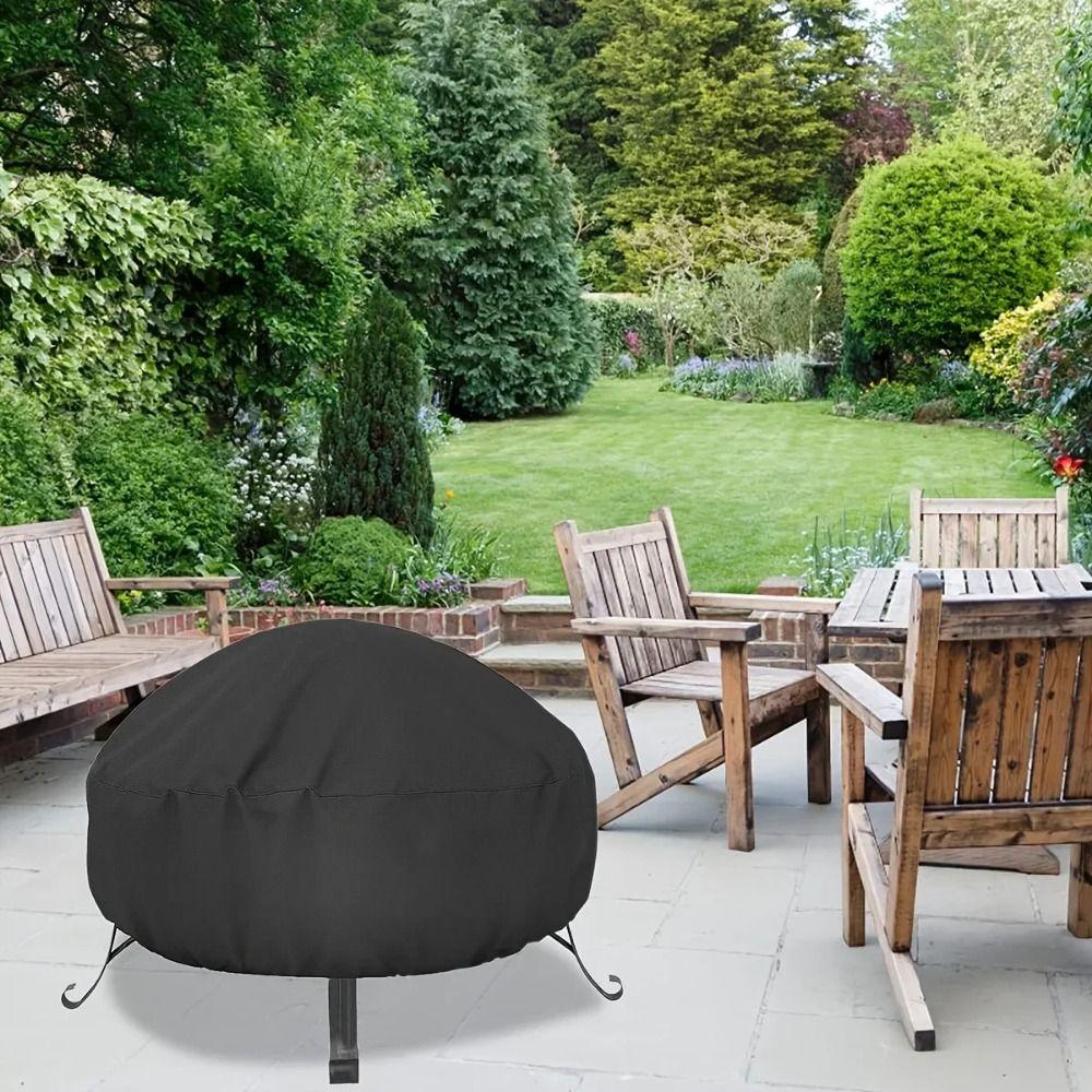 Dustproof Fire Pit Cover 210/420D Stove Cover Grill Protector BBQ Cover Patio