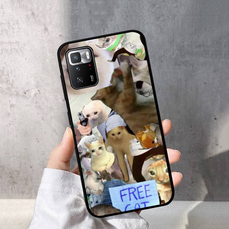 Чехол для телефона «Плачущий кот с мемами» для Redmi Note 10 9 8 6 Pro 8T 5A 4X X 5 Plus 7 7A 9A K20