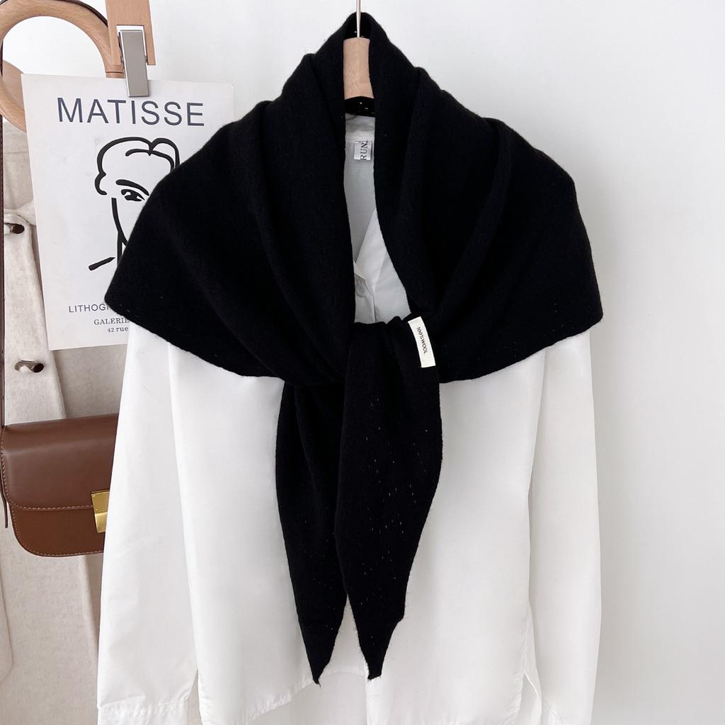 100% Шерсть Мода Большой Размер Женские Шали Треугольный Шарф Зимняя Накидка Утолщенная Теплая Шейная Косынка Роскошные Обмотки Буфанда