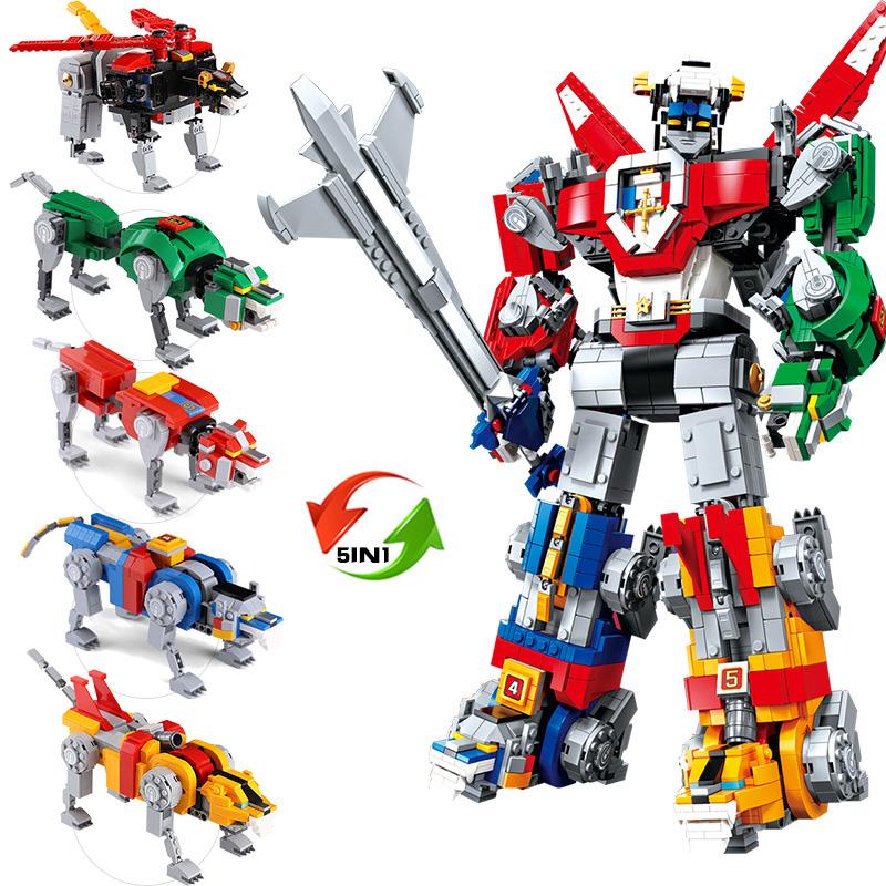 Big Sale 2321pcs Universe Defender Deformable 5 in 1 Mecha Robot  Voltron Building Block Puzzle Model Toys Birthday Gifts