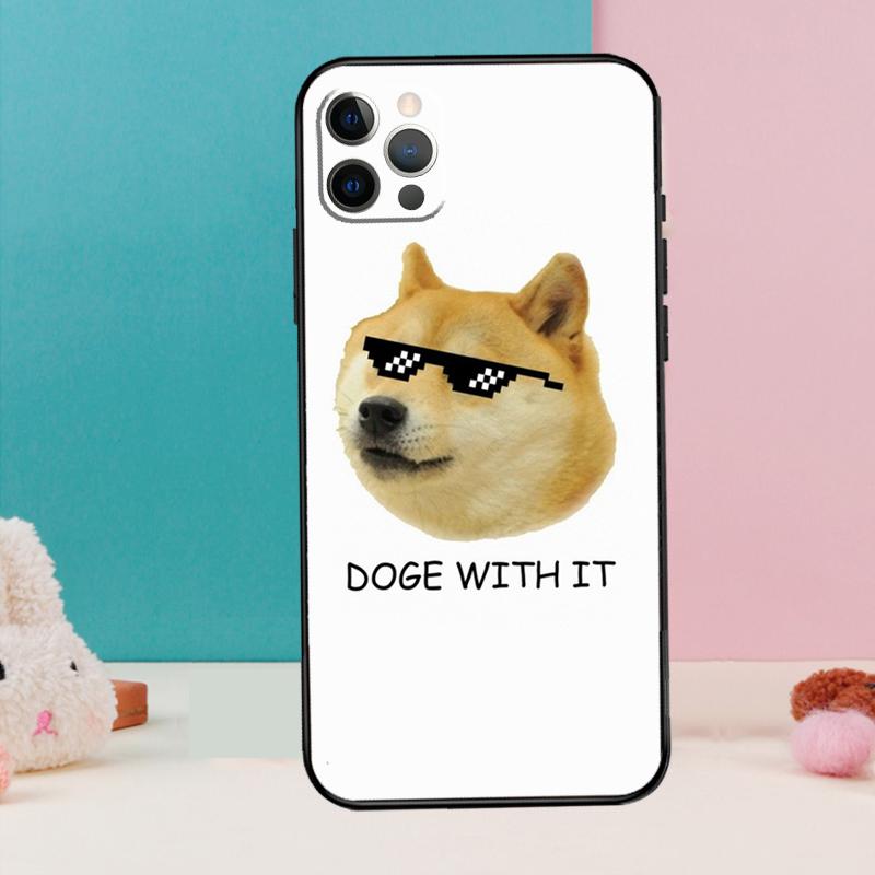DOGE MEME Shiba Inu Dog Phone Case For iPhone 16 14 13 12 11 15 Pro Max 12 13 mini XR 15 16 Plus 16e Cover Coque