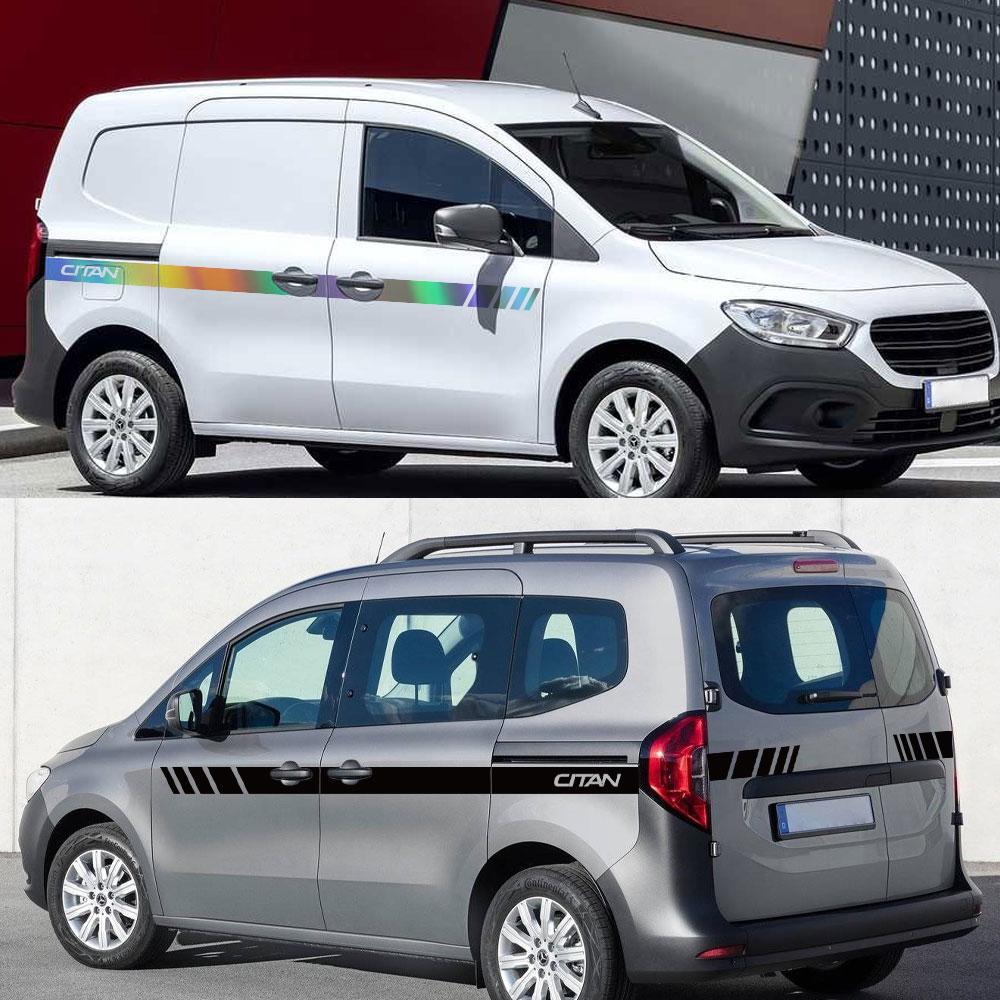 2 шт., наклейки на боковые двери автомобиля для Mercedes Benz Citan Tourer, аксессуары для тюнинга, панель фургона, графика, виниловая пленка