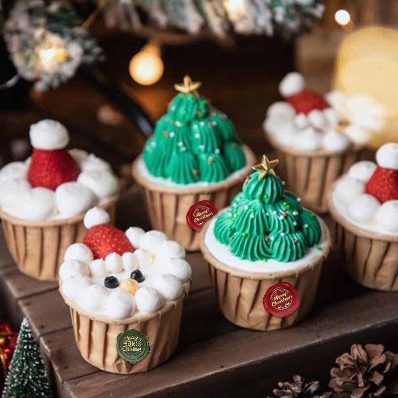 1 рулон креативных рождественских самоклеящихся наклеек 500 шт. в рулоне цветная печать