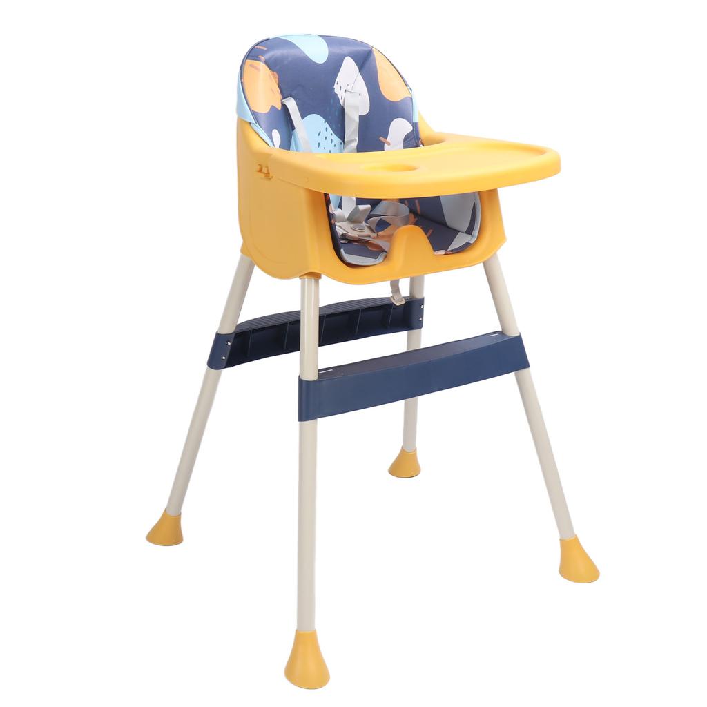 Baby High Chair Adjustable Infant Feeding Chair Multi Functional Silpless Safety Colorful Cushion
