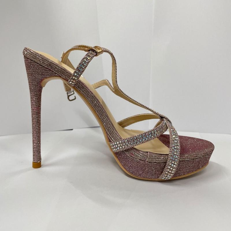 Summer Women's High Heel Sandals Open Toe Stiletto High Heels Fashionable High-end Waterproof Platform Rhinestone Sandals