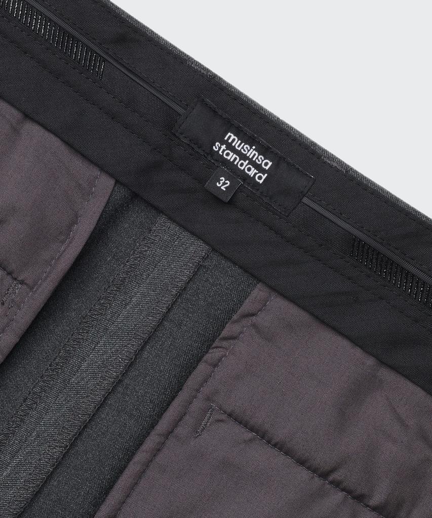 MUSINSA STANDARD Real Wide Hidden Banding Slacks [Medium Gray]