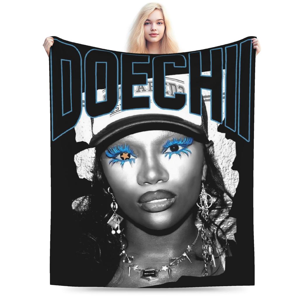 Doechii Rapper Blankets Velvet Printed Breathable Ultra-Soft Throw Blanket for Home Travel Plush Thin Quilt
