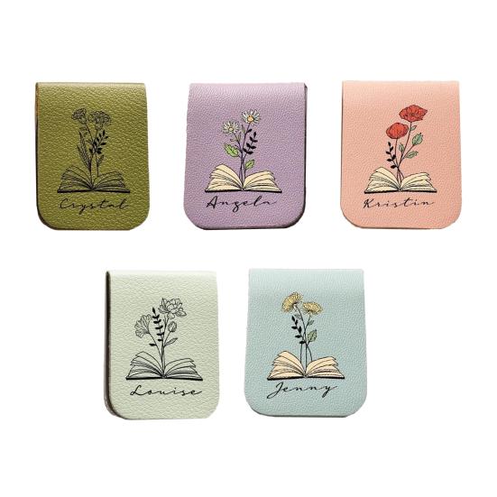 Закладка для книги в виде цветка из искусственной кожи, ручной работы, мини, портативная, водонепроницаемая, маркер для страниц, магнитный зажим, подарок для книголюбов, детей, студентов