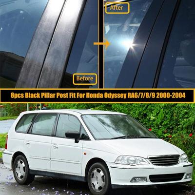 Глянцевая черная обшивка двери автомобиля, стойки для Honda Odyssey RA6 7 8 9 2000-2004, наклейки для украшения окна