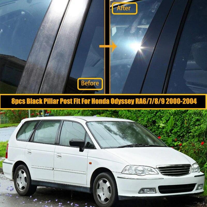 Glossy Black Car Door Trim Pillar Posts for Honda Odyssey RA6 7 8 9 2000 2001 2002 2003 2004 Cover Stickers Window Decoration