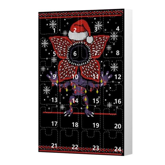 Yousheng Календарь Адвента Stranger Things 24 дня Рождественская коробка для обратного отсчета Многофункциональные праздничные украшения для детских комнат, автомобилей и вечеринок Праздничные