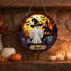 Black Cat Halloween Decoration Moon Rhinestone Painting Kit, Faceted Faux Crystal Hanging Decor, 3D Ornament DIY Craft Window Decor for Home