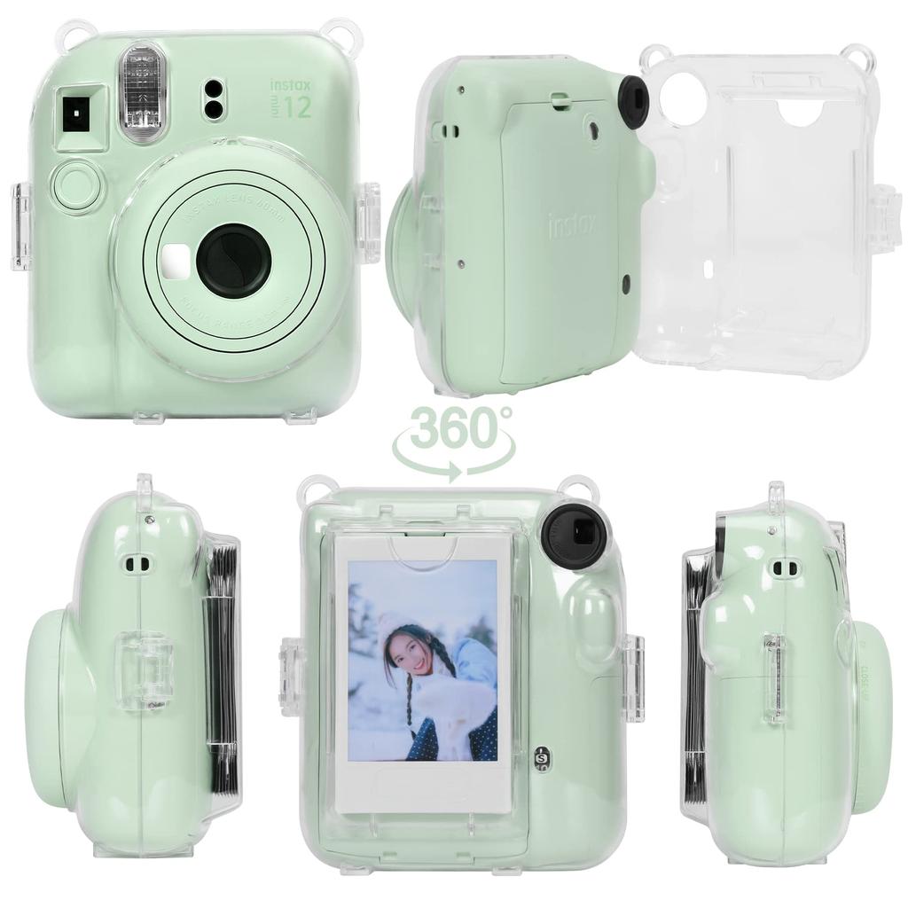 Exclusive Transparent Compatible Product FUJIFILM Instax Mini 12 Instant Camera INS MINI 12 PVC Cover with Shoulder Strap Transparent [Aenllosi Case]