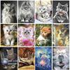 DIY 5D Diamond Painting Fluffy Kitty Diamond Mosaic Cross Stitch Kits Home Decoration Full Round Diamond Embroidery